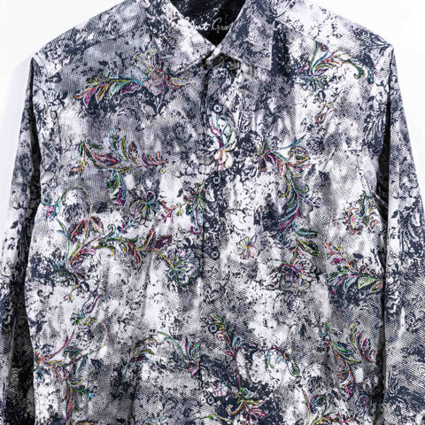 Robert Graham Button Shirt Flip Cuff Zaragoza Embroidered Floral