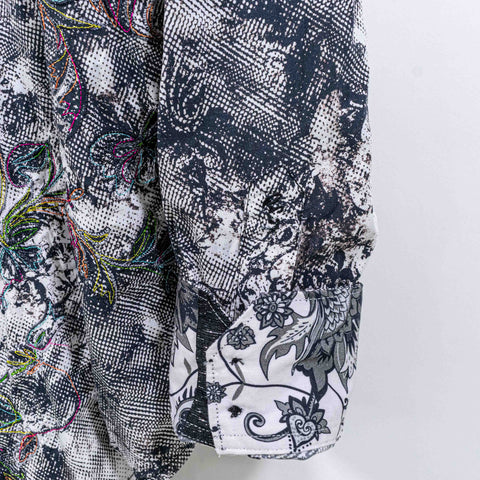 Robert Graham Button Shirt Flip Cuff Zaragoza Embroidered Floral