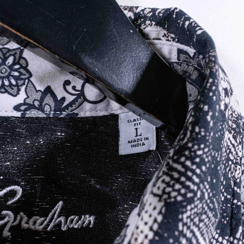 Robert Graham Button Shirt Flip Cuff Zaragoza Embroidered Floral