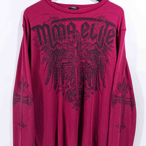 MMA Elite Cross Wings Thermal Waffle Shirt Long Sleeve
