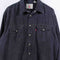 Levis Black Denim Pearl Snap Shirt Sun Faded Grunge Cowboy Western