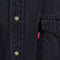 Levis Black Denim Pearl Snap Shirt Sun Faded Grunge Cowboy Western