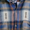 Aztec Flannel Button Shirt Denim Collar Southwestern Grunge Skater