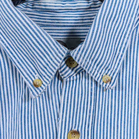 Pinstripe Denim Button Down Shirt Fresno Jean Company