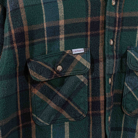 Carhartt Plaid Flannel Button Shirt Rugged Wear Workwear Grunge