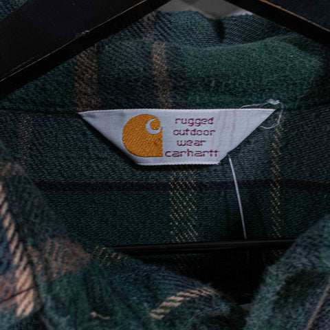 Carhartt Plaid Flannel Button Shirt Rugged Wear Workwear Grunge