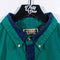 Color Block Striped Crest Button Down Shirt Hunting Horn