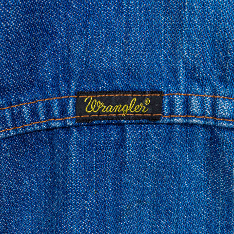 Wrangler Sherpa Lined Denim Trucker Jacket Snap Button Corduroy Collar