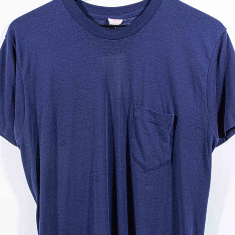 Blank Pocket T-Shirt Made in USA Single Stitch