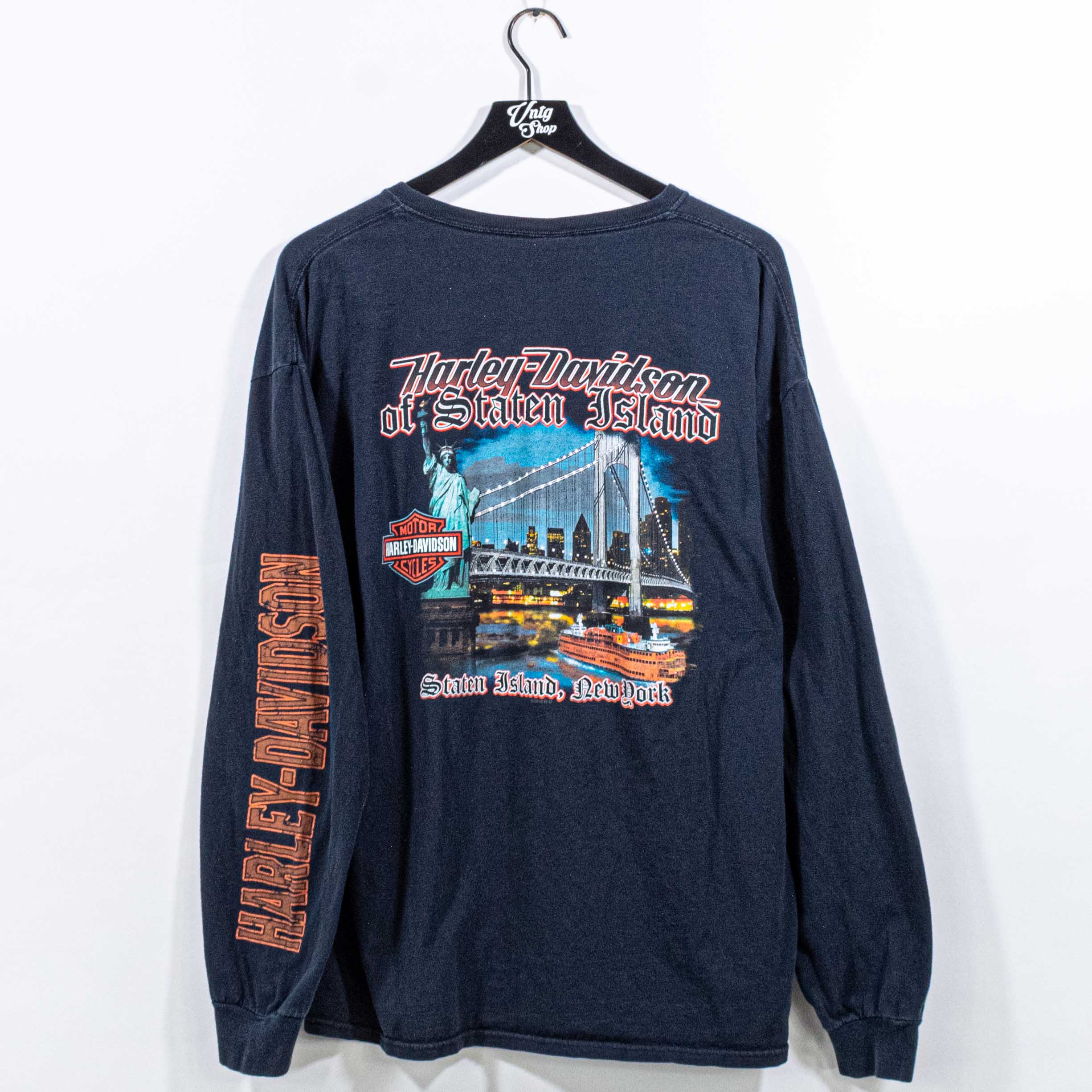 Harley Davidson Motorcycles T-Shirt Long Sleeve Staten Island 