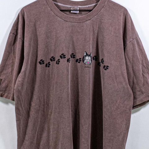 Crazy Shirts Chocolate Dyed T-Shirt Cat Footprints Las Vegas