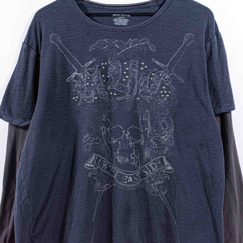 DKNY Lower East Side New York T-Shirt Long Sleeve Cyber Goth