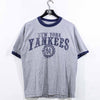 New York Yankees Crest Ringer T-Shirt MLB Baseball Stitches