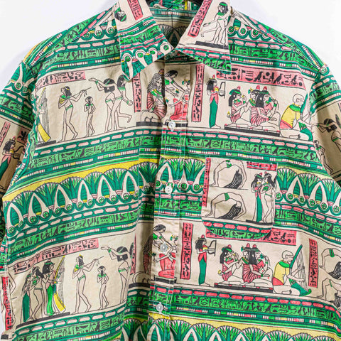 Egyptian Hieroglyphics Hawaiian Button Shirt AOP