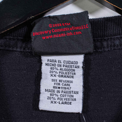 Miami Ink Tattoo Skull Layered T-Shirt Long Sleeve Mall Cyber Goth