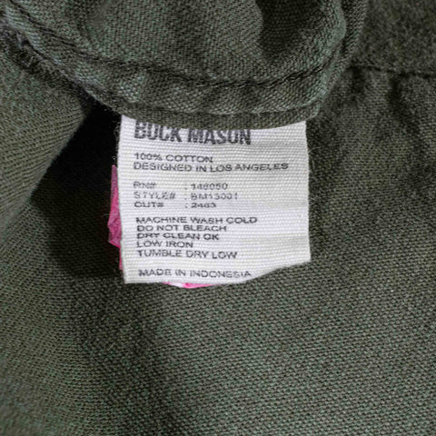Buck Mason Draped Twill One Pocket Shirt Small Green BM13001