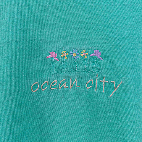 Ocean City Tonal Flower Overdyed T-Shirt Single Stitch