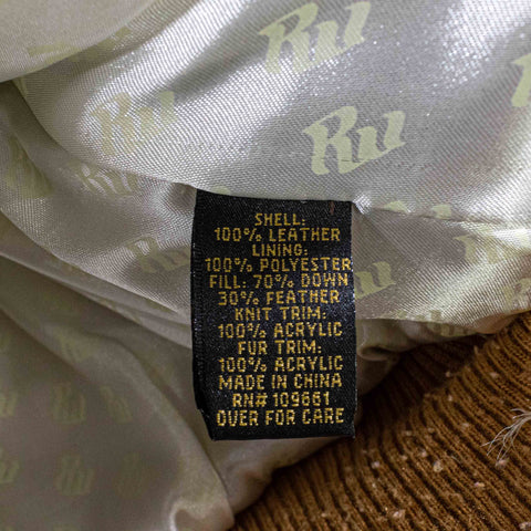 Rocawear Monogram Leather Bomber Jacket Faux Fur Trim