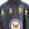 US Navy Patch Leather Jacket Distressed