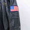 US Navy Patch Leather Jacket Distressed