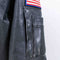 US Navy Patch Leather Jacket Distressed