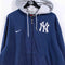 NIKE New York Yankees Zip Hoodie Sweatshirt Swoosh MLB Baseball Distressed