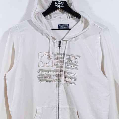 Polo Jeans Co Ralph Lauren Flag Patch Zip Hoodie Sweatshirt
