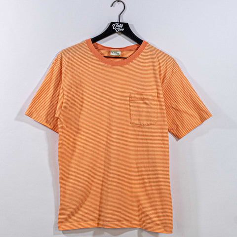 LL Bean Striped Pocket T-Shirt Made in USA