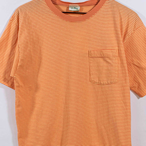 LL Bean Striped Pocket T-Shirt Made in USA