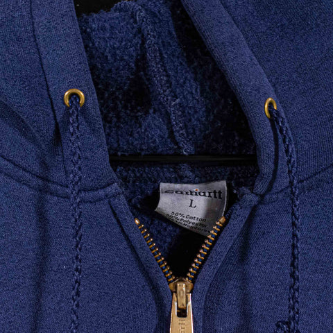 Carhartt Patch Logo Zip Hoodie Sweatshirt Sun Faded Workwear