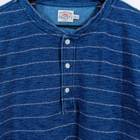 Faherty Striped Henley T-Shirt