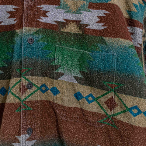 Woolrich Aztec Southwestern Print Flannel Shirt Made in USA