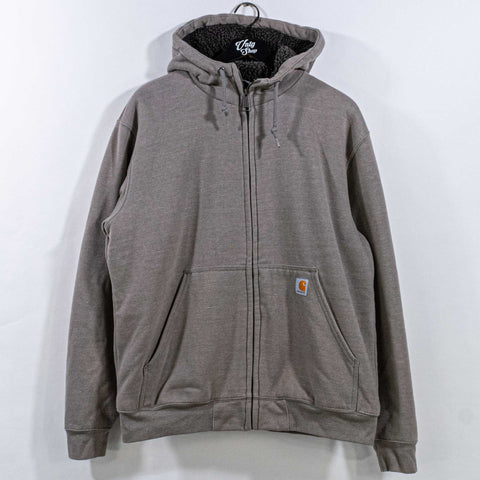 Carhartt Patch Logo Sherpa Lined Zip Hoodie Sun Faded