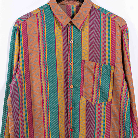 Missoni Button Up Shirt All Over Print Striped Made In Italy