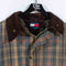 Tommy Hilfiger Plaid Waxed Chore Jacket Corduroy Collar Made in England