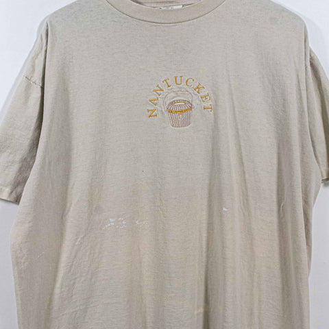 Nantucket Tonal T-Shirt Embroidered Distressed