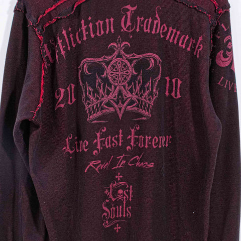Affliction Live Fast Forever T-Shirt Lost Souls Long Sleeve Cyber Goth