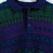 Striped Knit Geometric Print Collared Sweater Polo