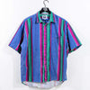 Multicolored Striped Short Sleeve Button Shirt Dockers