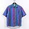 Multicolored Striped Short Sleeve Button Shirt Dockers