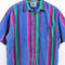 Multicolored Striped Short Sleeve Button Shirt Dockers