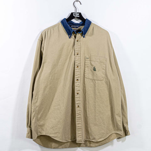 Nautica Denim Collar Button Down Work Shirt