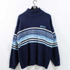 SouthPole Striped Knit Mock Neck Sweater Hip Hop