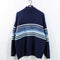 SouthPole Striped Knit Mock Neck Sweater Hip Hop