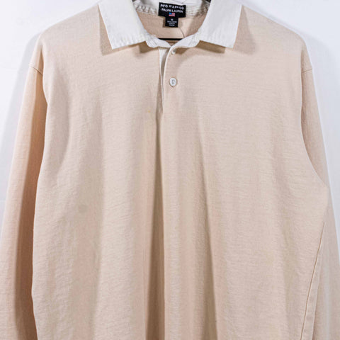 Polo Jeans Co Ralph Lauren Rugby Polo Shirt Long Sleeve Varsity Spell Out