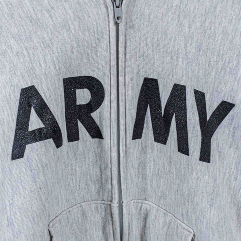 US Army Zip Hoodie Sweatshirt Weave Style Talon Zipper