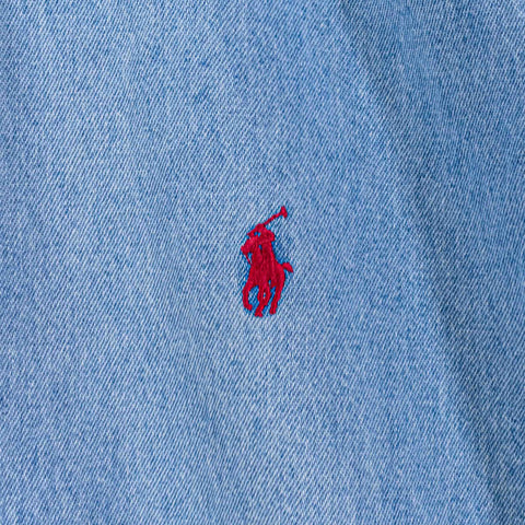 Polo Ralph Lauren Pony Blake Denim Button Shirt Distressed