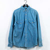 Denim Button Down Shirt Cowboy Western Double Impact