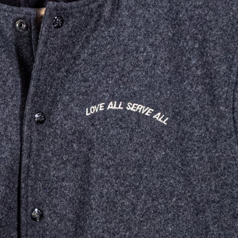 Hard Rock Cafe Cozumel Varsity Bomber Jacket Love All Serve All