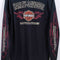 Harley Davidson Motorcycles Flame T-Shirt Embroidered Long Sleeve Biker